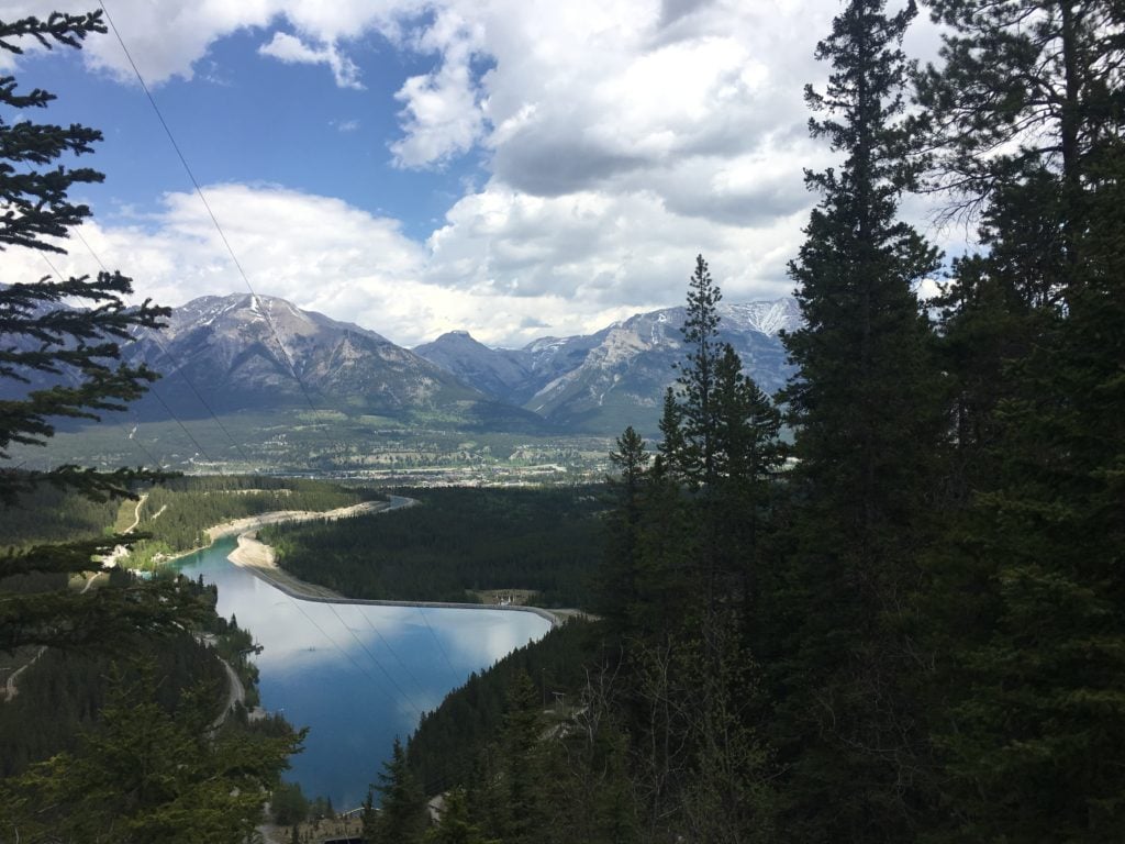 The view of Canmore from Grassi Lakes Trail.