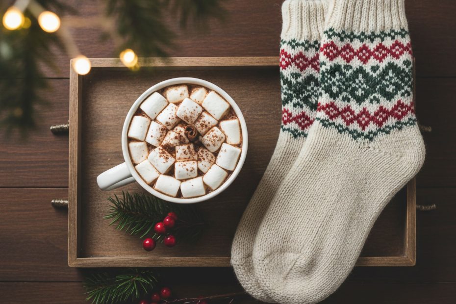 Neutral coloured stocking and gift
