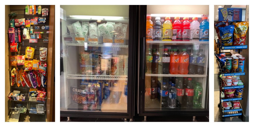 Snacks and drinks available for purchase in the Radisson Hotel and Suites Fort McMurray lobby
