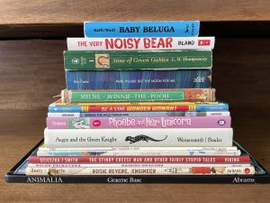 Stack of books full of imagination
