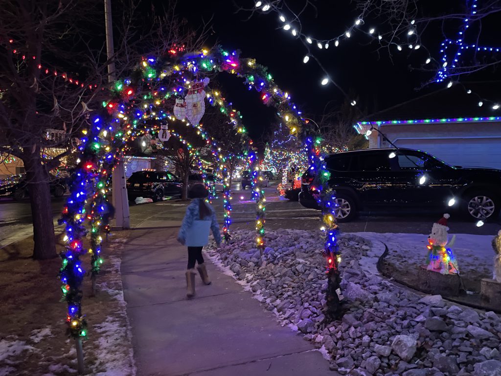 Elliot Place Christmas lights in St Albert on December 25, 2024