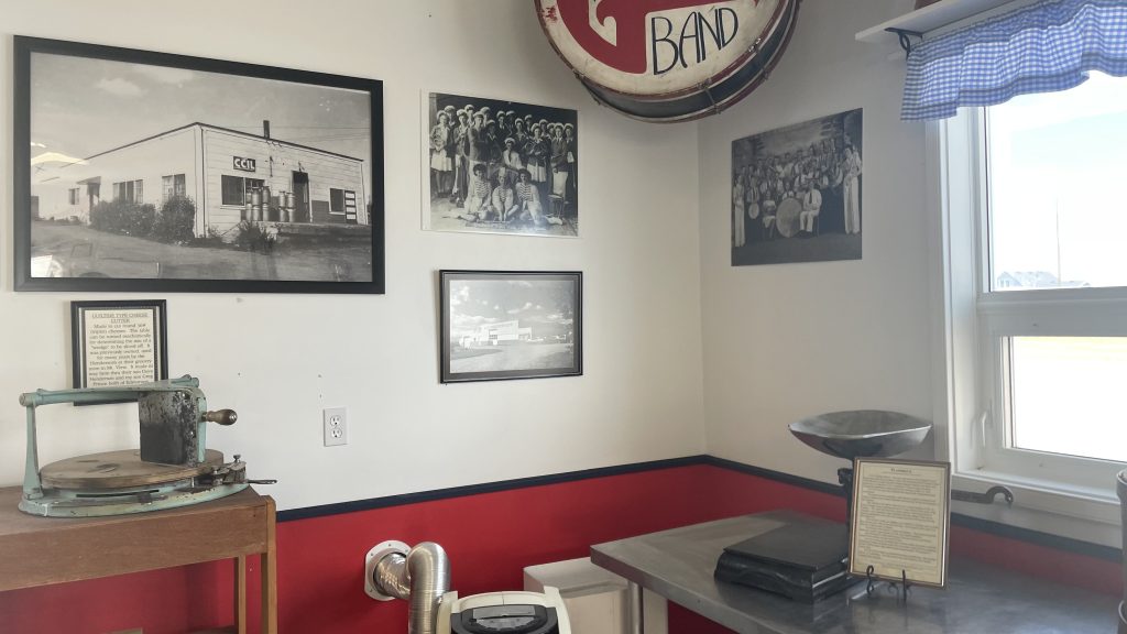 Interior display in Glenwood Cheese Factory Museum.