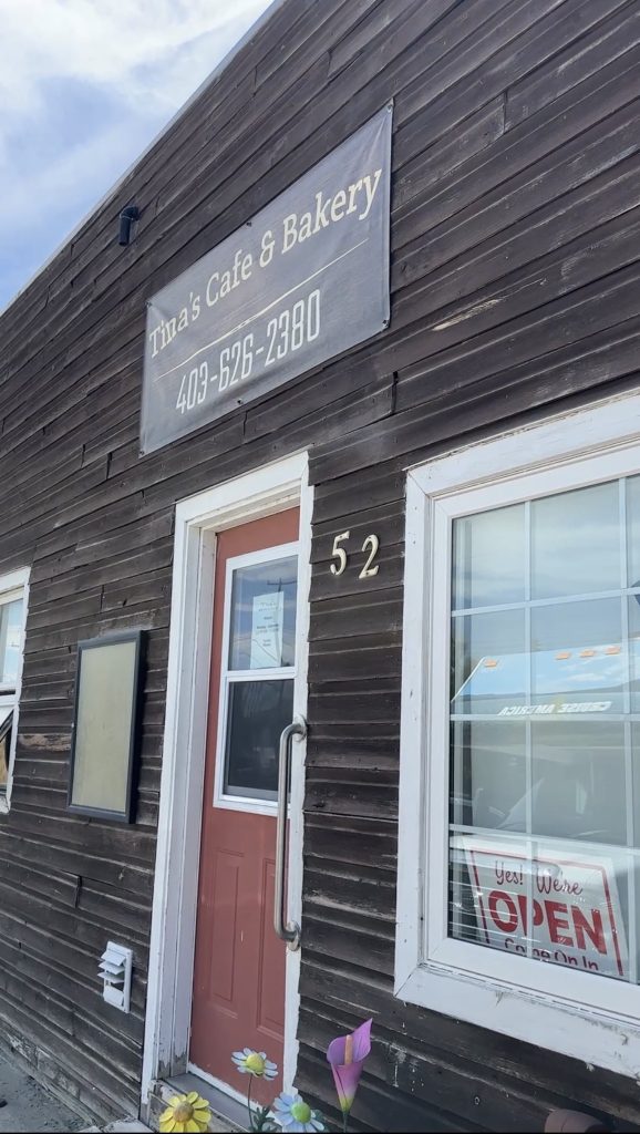 Tina's Cafe and Bakery exterior in Glenwood.